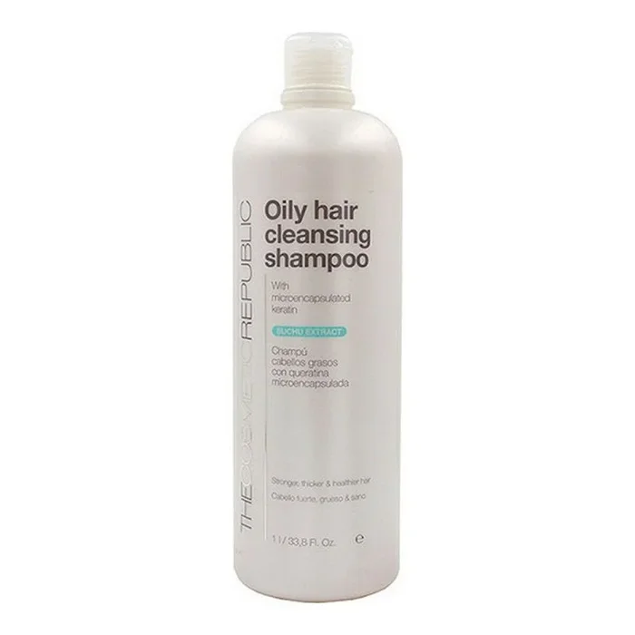 THE COSMETIC REPUBLIC – Champú Pelo Graso – Champú de Arcilla Natural sin Parabenos ni Siliconas – Gel Purificante para Cabello Graso y Fino con Vitamina B3-1L