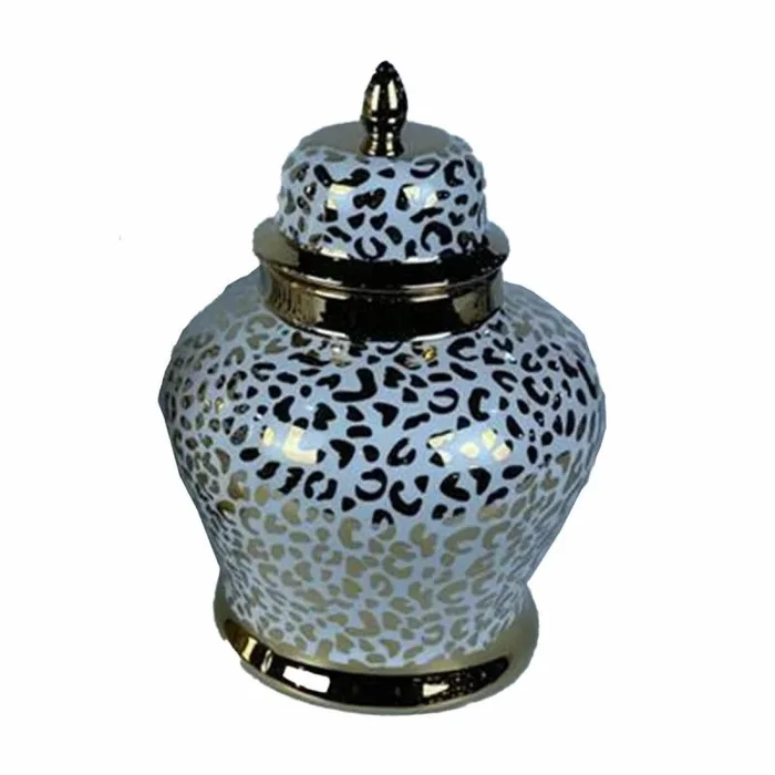 Tibor dkd home decor porcelana dorado blanco colonial (22 x 22 x 30 cm)