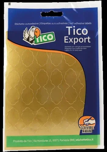 Tico E-GL-4818 etiqueta autoadhesiva Ovalado Oro 180 pieza(s)