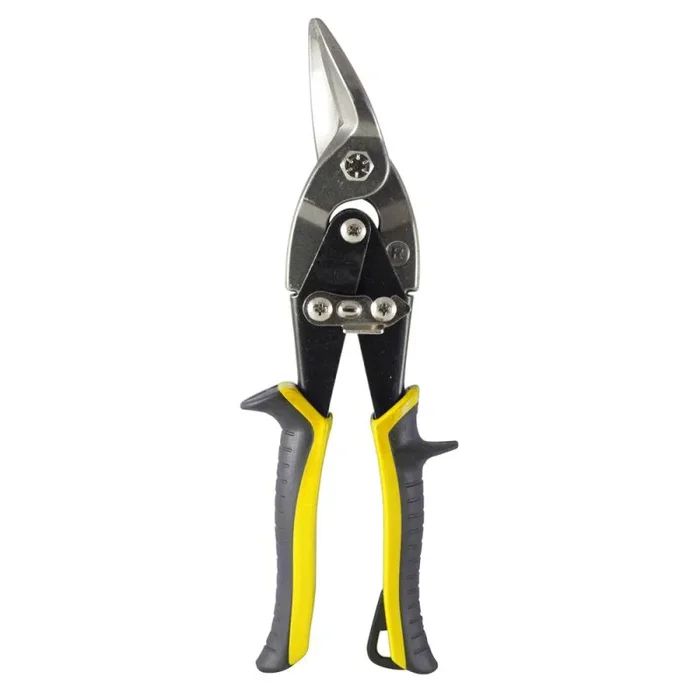 Tijeras Chapa Corte Derechas 250 mm. Hoja Acero Al Carbono, Mangos Engomados, Con Dientes Serrados, Cortachapa, Tijera Aviacion