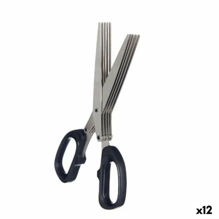 Tijeras negro plateado metal 7 x 18,5 x 1,7 cm (12 unidades)