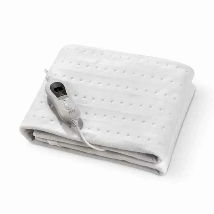 TM Electron Cubre Colchones Calientacamas Eléctrico Para Cama Individual 60w Con 3 Niveles De Temperatura Y Apagado Automático. Tamaño 150x80cm, color Blanco