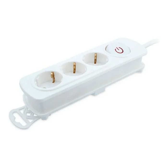 TM Electron TMUAD203WH – Base múltiple de 3 tomas con interruptor, color blanco