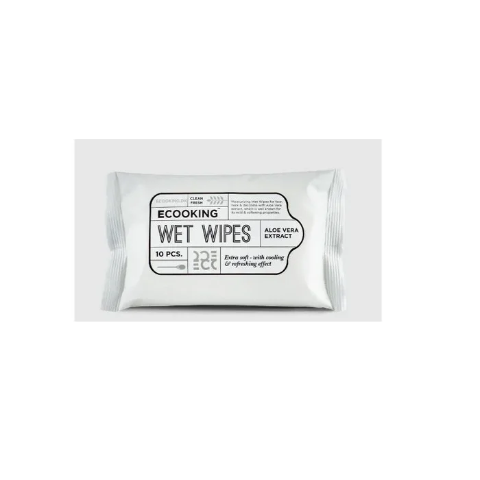 Toallitas limpiadoras / Ecooking / Aloe vera / 10 uds / Suaves y refrescantes, eliminan impurezas del rostro, ideales para pieles sensibles