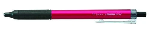 Tombow – MONO Graph Lite Bolígrafo con Punta Retráctil – Ballpoint Pen con Tinta Aceite Suave de Color Negro y Cuerpo Rosa – Bolígrafo con punta de precisión 0,52mm
