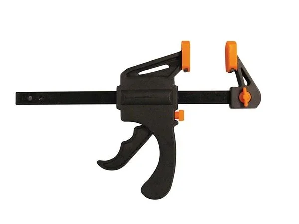 Toolland Abrazadera rápida de agarre, ancho de sujeción de 100 mm, PVC y nylon, negro