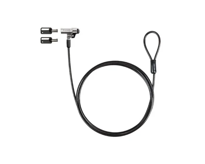 TooQ Cable de Seguridad Tipo NANO con Llave para Portátiles 1.5 metros, Gris Oscuro