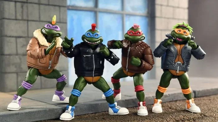 Tortugas ninja (cartoon) figuras paquete de 4 punk turtles 18 cm