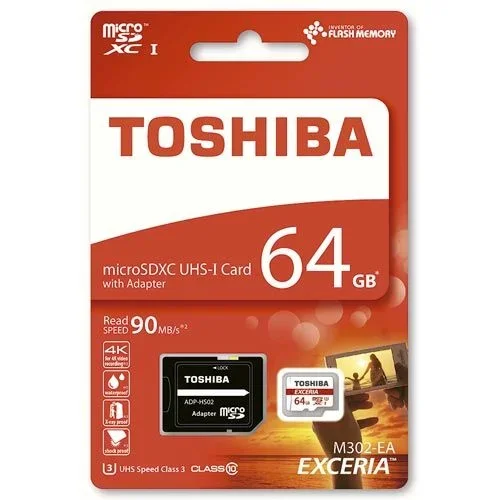 Toshiba micro sd 64gb uhs-i c10 con adaptador