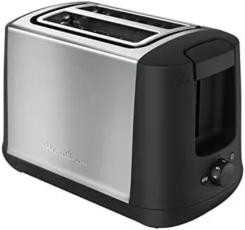 Tostadora moulinex lt340811 de 2 ranuras cortas 850w color negra e inox