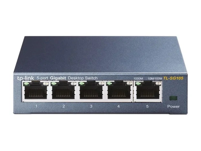 TP-Link TL-SG105 5-Port Gigabit Ethernet Switch, Desktop/Wall-Mount, Steel Case
