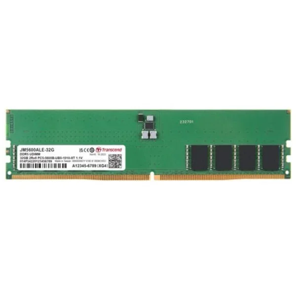 Transcend JetRam JM5600ALE-32G módulo de memoria 32 GB 1 x 32 GB DDR5 5600 MHz ECC