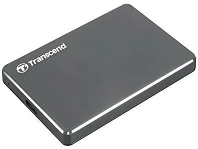 Transcend StoreJet 25C3 1000GB Aluminio – Disco Duro Externo (1000 GB, 2.5″, 3.0 (3.1 Gen 1), 5400 RPM, 5000 Mbit/s, Aluminio)