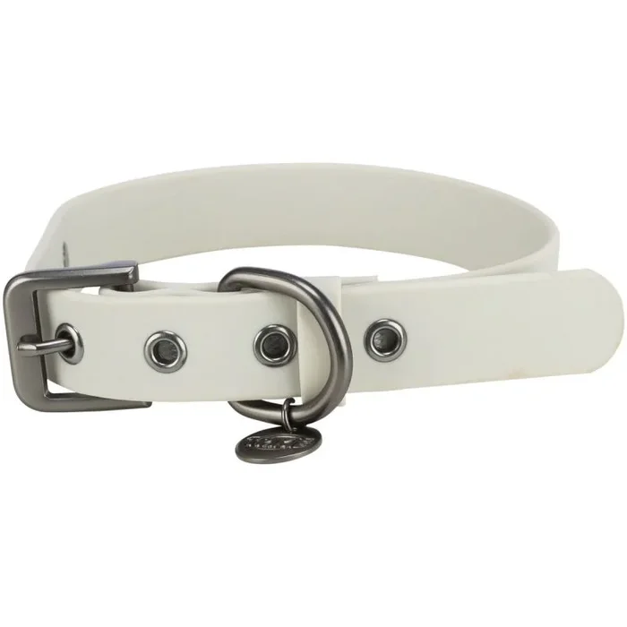 TRIXIE Collar para Perro CityStyle L: Cuello 45 – 52 cm/25 mm Gris Claro – Collar de PVC Perros pequeños – medianos – Ajustable, Impermeable y Lavable, 1971716