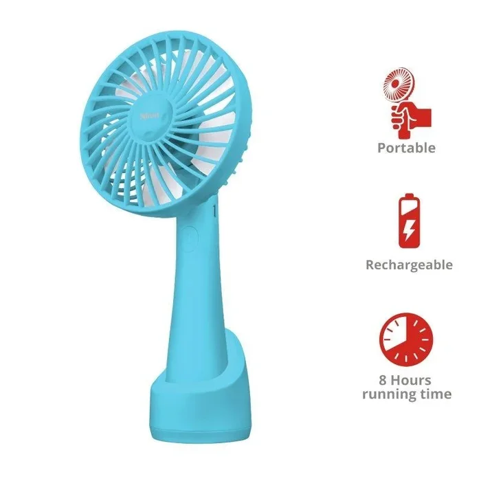 Trust 23112 ventilador y nebulizador personal de mano Azul 5 cm Ventilador de mano