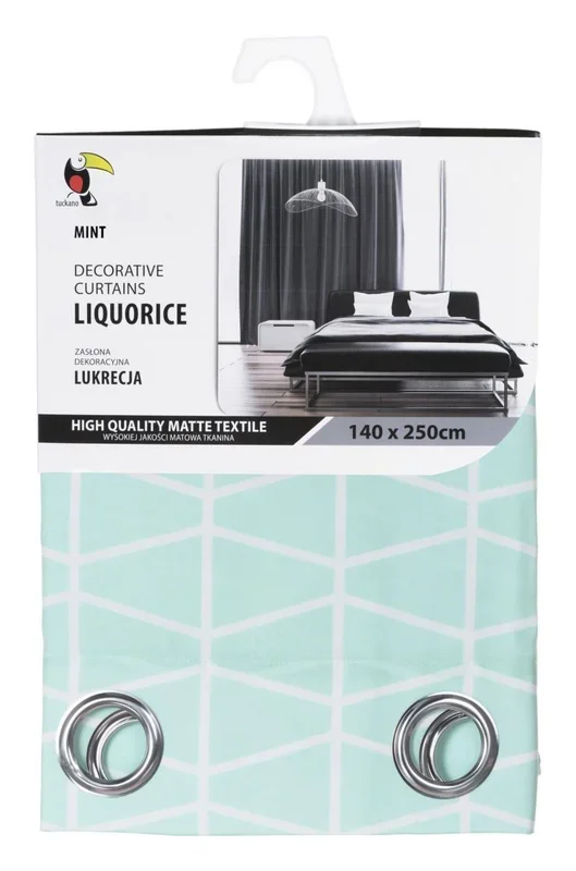 Tuckano Estampado cortina LIQUORICE color menta 140×250