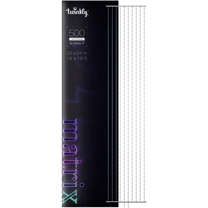 Twinkly matrix – 500 rgb led lampki w kształcie pereł, przezroczysty przewód, 1.7×7.8ft typ wtyczki f
