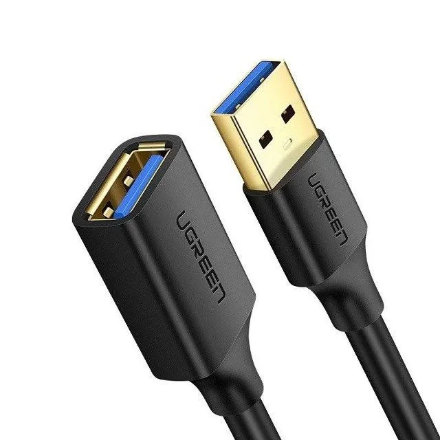Ugreen kabel przedłużacz przejściówka usb 3.0 (żeński)-usb 3.0 (męski) 2m us129 (czarny)