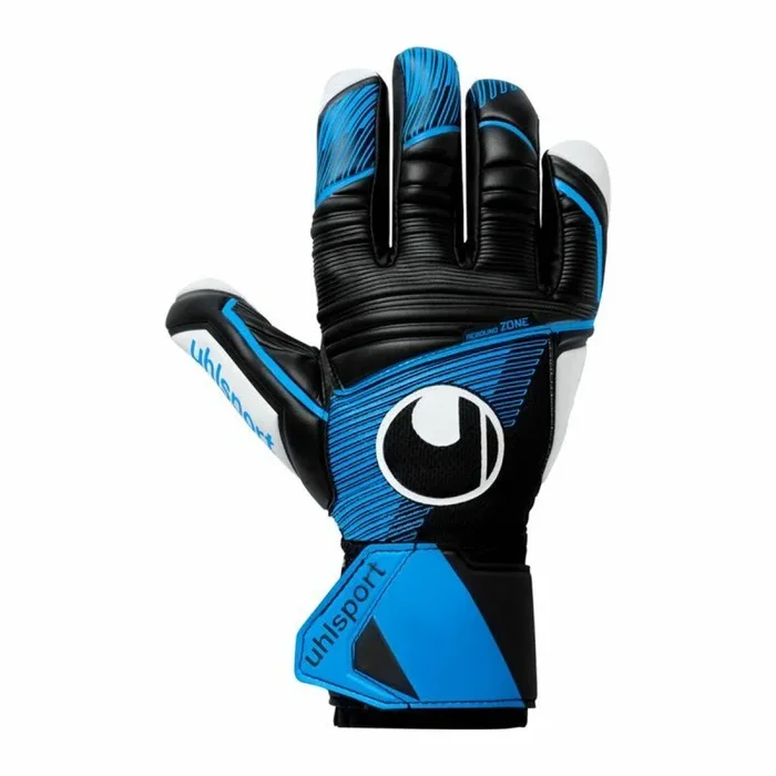uhlsport – Soft HN Comp, Guantes de Portero Niños y Adultos, Noir/Bleu Fluo/Blanc, 8 –