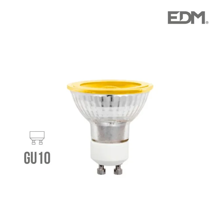 Ult.unidades lampara dicroica 230v 5w gu10 amarilla 280 lumens apertura 120º edm