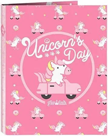 Unicornio carpeta con 4 anillas