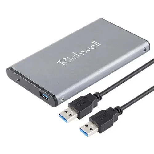 Unidad de Disco Duro Móvil Richwell Sata R2-Sata-500Gb 500Gb 2.5 Pulgadas USB3.0 Super Speed Interface (Gris)