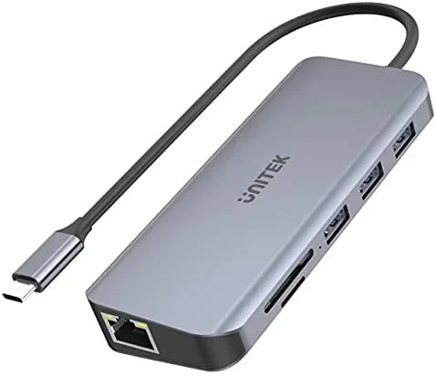 UNITEK D1026B base para portátil y replicador de puertos USB 3.2 Gen 1 (3.1 Gen 1) Type-C Gris