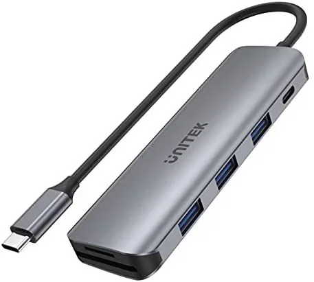 UNITEK H1107C hub de interfaz USB 3.2 Gen 1 (3.1 Gen 1) Type-C 5000 Mbit/s Gris