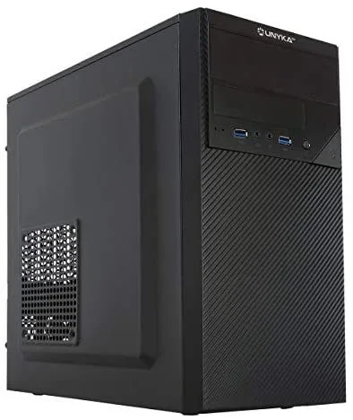 UNYKAch Caja de Ordenador Micro ATX Aero C20 con Fuente de Alimentación 500W y Sistema de Guiado de Cables para Mejorar el Flujo de Aire y 2 x USB 3.0