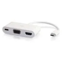 Usb c to hdmi vga adapter w/power white