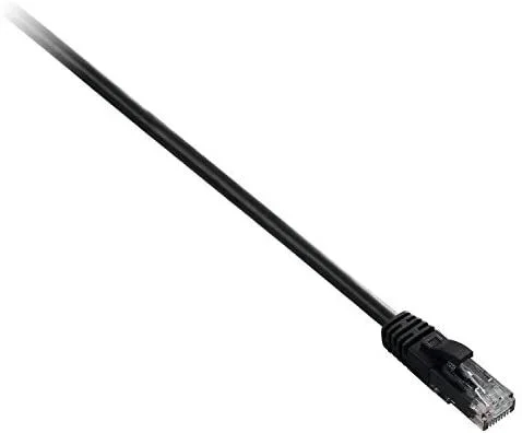 V7 Cable negro Cat6 no blindado (UTP) con conector RJ45 macho a RJ45 macho 3m 10ft