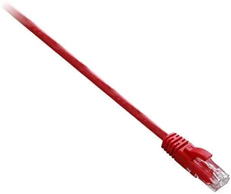V7 Cable rojo Cat5e no blindado (UTP) con conector RJ45 macho a RJ45 macho 5m 16.4ft