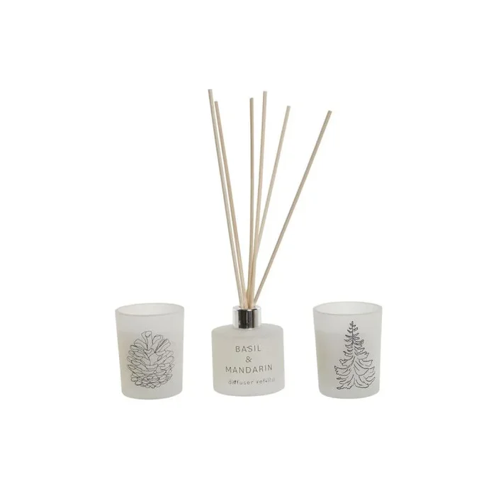 Velas dkd home decor blanco navidad 5 x 5 x 6 cm
