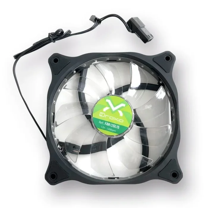 Ventilador auxiliar 120mm rgb verde droxio