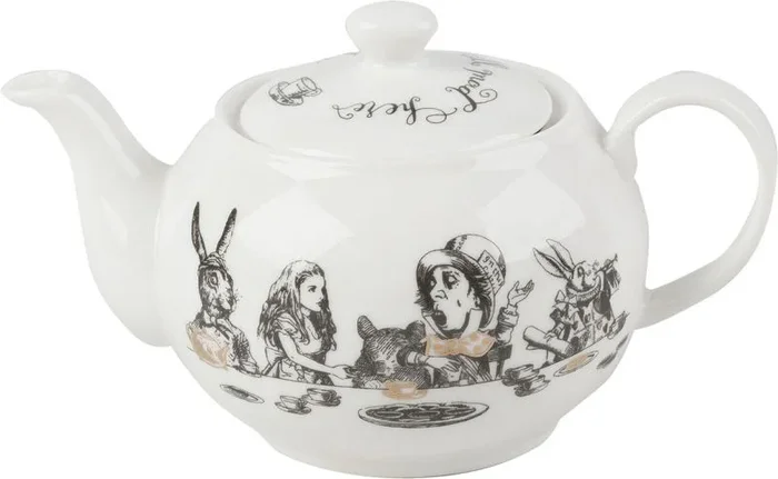 Victoria & Albert Alicia en el País de las Maravillas Mini Tetera en Caja de Regalo, 450ml, Blanco