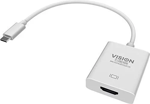 Vision TC-USBCHDMI adaptador de cable HDMI USB-C Blanco – Adaptador para cable (HDMI, USB-C, Male connector / Female connector, Blanco)