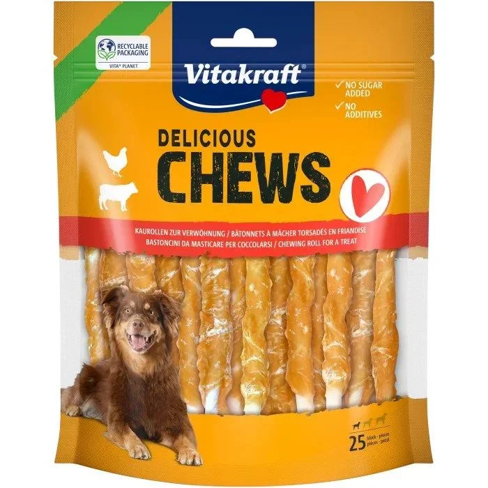 Vitakraft chews deli with chicken s – dog treat – 25 pieces