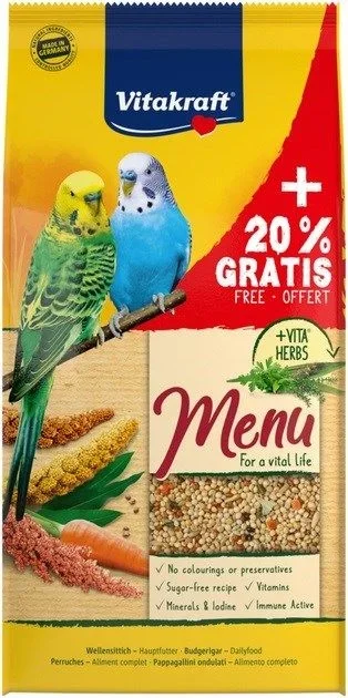 Vitakraft menu vital – comida para periquito – 1kg + 20%