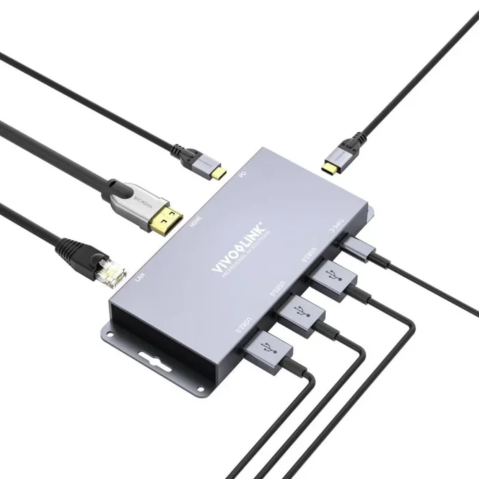 Vivolink VLUSBCHUB2 hub de interfaz USB 3.2 Gen 2 (3.1 Gen 2) Type-C 10000 Mbit/s Gris