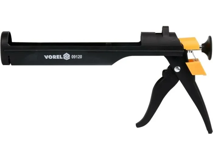 Vorel 09120 – Pistola de calafateo, ideal para trabajos de sellado en construcción y reparaciones, incluye 1 pieza.