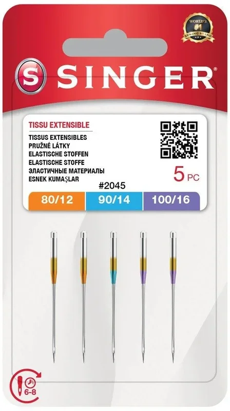 VSM Agujas para coser punto elástico, 5 unidades, N045S111416M502