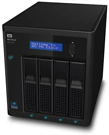 WD My Cloud EX4100 Expert Series, Almacenamiento en Red NAS sin Discos, 4 Compartimentos, Negro