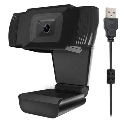 Webcam Hxsj A870 480P HD 360 Grados USB 2.0 con Micrófono para PC Skype Laptop (Negro) Cable 1.4M