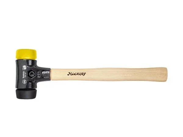 Wiha martillo de cara blanda safety de dureza media/semiduro con mango de madera hickory, cabezal redondo (26435) 40 mm