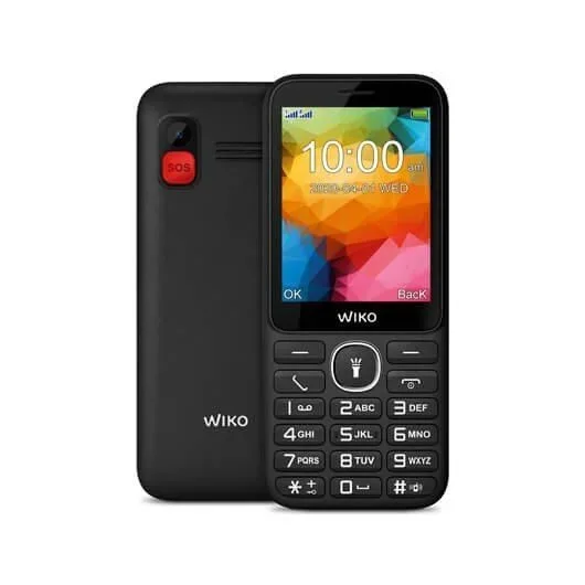 Wiko F200 – Teléfono móvil Libre con Teclas de 2,8” (Botón SOS, Base de Carga, Dual SIM, batería de 1200mAh, Radio FM, Reproductor MP3, admite microSD, Linterna y Bluetooth) – Color Negro