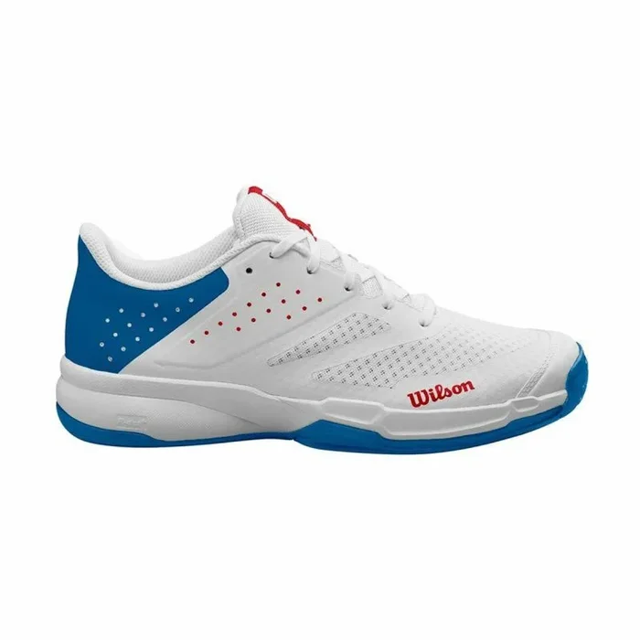 Wilson Kaos Stroke 2.0, Tennis Shoe Hombre, White/Deja VU Blue Red, 46 2/3 EU