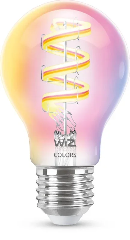 WiZ – Bombilla LED inteligente E27 ST64, con filamento transparente 6.3W – 470 Lumenes, A todo color, conéctala vía WiFi, con tecnología SpaceSense y Matter