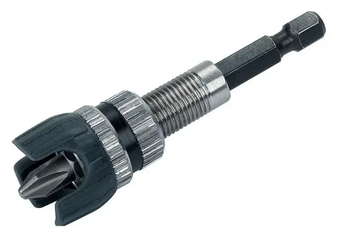 wolfcraft Portapuntas con tope de profundidad para trabajos de interior I 4055000 I Para atornillar placas de yeso con profundidad limitada