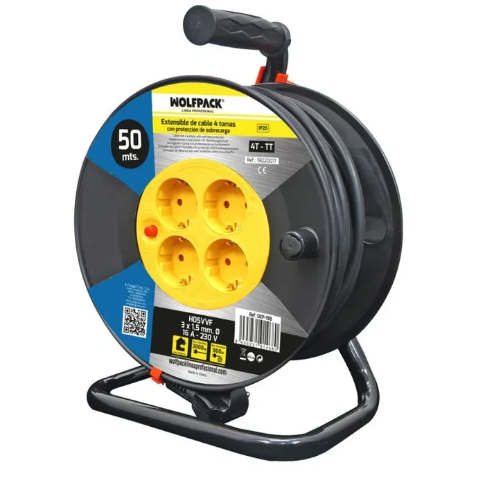 WOLFPACK Extensible Industrial 50 Metros 3 X 1,5 Mm. Con Rearme