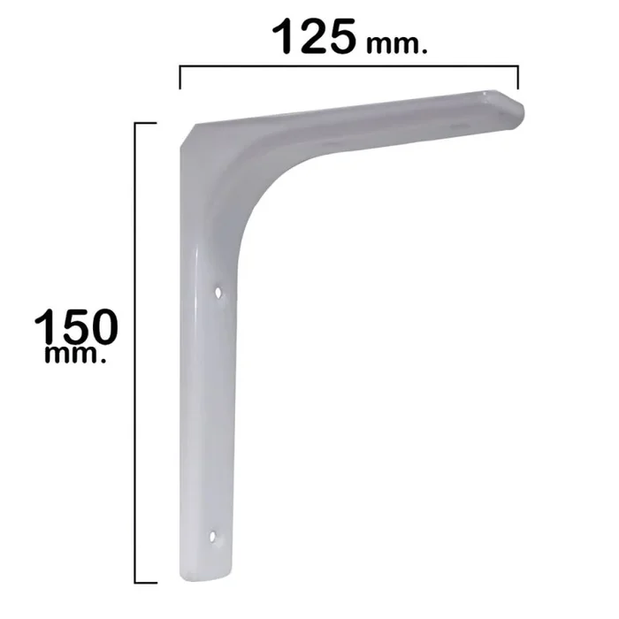 WOLFPACK LINEA PROFESIONAL 21080525 Palomilla Reforzada Blanca 150×125 mm, 150 x 125 mm